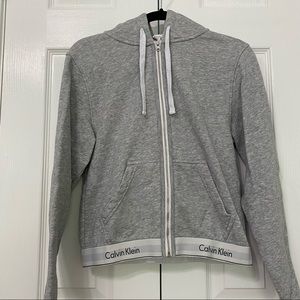 Calvin Klein Zip Up Hoodie Size Small Grey